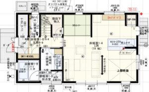 30.56坪の1階の間取り図