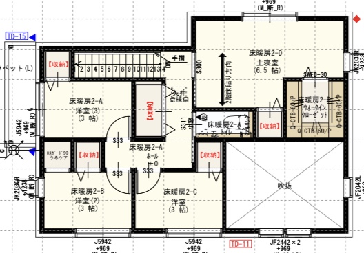 32.19坪の2階の間取り図