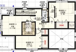 33.57坪の2階の間取り図