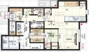 32.44坪の1階の間取り図