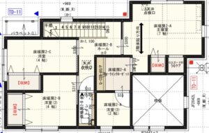 32.44坪の2階の間取り図